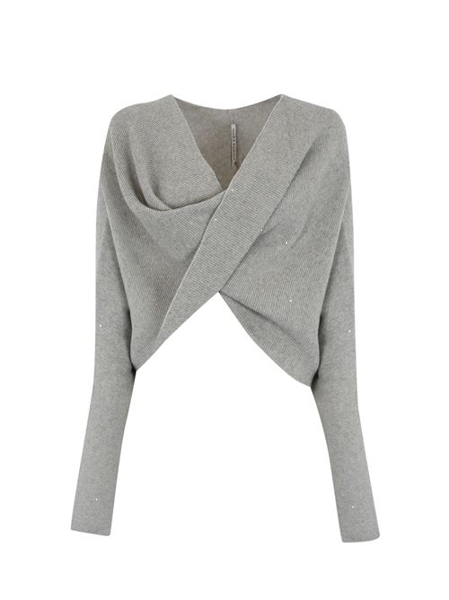 Maglia a incrocio in cashmere grigio Liviana Conti | L4WG48X47-Z